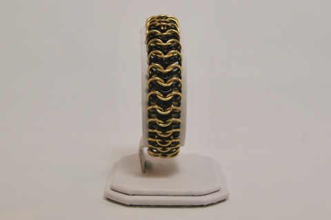European 6-in-1 Bracelet in Black and Gold Enameled Copper